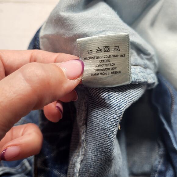 Tgla Francesca's Acid Wash Denim Jean Shorts Fixed Roll Hem Y2K 90s Size 30 - Picture 8 of 8